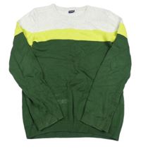 Zeleno-limetkovo-sivý sveter LC Waikiki