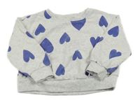 Sivá melírovaná oversize mikina so srdiečkami Carter´s