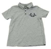 Sivé vzorované polo tričko s výšivkou George