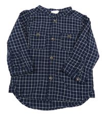 Tmavomodro-bílá kostkovaná košile H&M