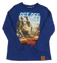 Tmavomodré melírované tričko s potlačou C&A