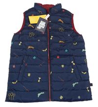 Nové - Tmavomodrá šusťáková prošívaná zateplená vesta Harry Potter Joules