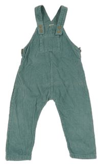 Zelenošedé manšestrové laclové kalhoty Smile