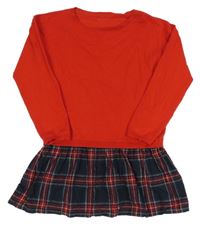 Červeno-tmavomodrá svetrovo/halenková tunika Tchibo