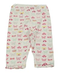 Biele capri legíny s motýly C&A