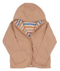 Broskvová propínací podšitá mikina s kapucí 