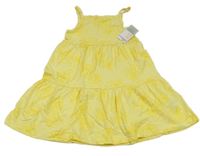 Nové - Žlté bavlnené šaty s kvetmi Primark