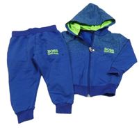 2set - Kobaltově modrá propínací mikina s logem Hugo Boss a kapucí + tepláky