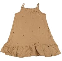 Béžové bavlnené šaty so srdiečkami H&M