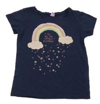 Tmavomodré tričko s dúhou Dopodopo