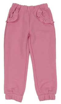 Ružové vzorované nohavice s volánikmi Matalan