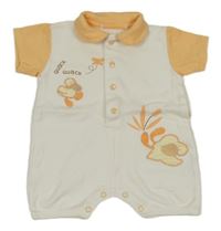 Bílo-oranžový letní overal s kachničkami 