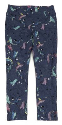 Tmavomodré tregíny s jednorožcami H&M