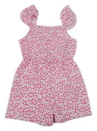 Bílý květovaný kraťasový overal Primark