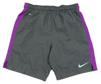 Šedo-růžové funkční sportovní kraťasy Nike 