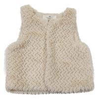 Béžová kožušinová podšitá vesta H&M