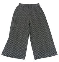 Čierno-biele kockované culottes nohavice F&F