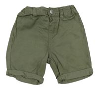 Khaki capri chino rifľové nohavice PRIMARK
