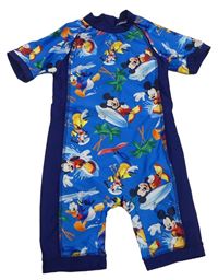 Cobaltově modro-tmavomodrý UV overal s Mickey s kamarády Disney