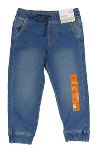Modré cuff jogger teplákové rifle Denim Co.