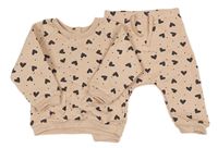 2Set - Pudrová puntíkatá mikina se srdíčky + turecké tepláky Matalan