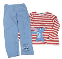 Červeno-bielo-modré pruhované pyžama so Stitchem PRIMARK