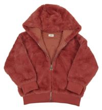 Rezavý kožešinový podšitý bomber s kapucňou F&F