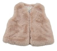 Svetloružová kožušinová podšitá vesta F&F