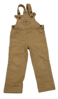 Hnedé rifľové na traké nohavice s medvedíkom LC WaIKIKI