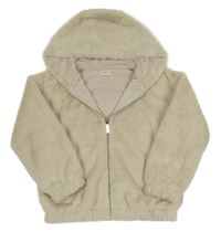 Smetanová kožešinová podšitá bunda s kapucí F&F