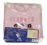 Nové - 2x - plyšový bryndák s princeznou a nápisy - Světlerůžový, bílý lupilu