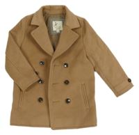 Hnědý flaušový podšitý kabát RIVER ISLAND