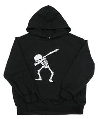 Čierna mikina s kostrou a kapucňou SHEIN