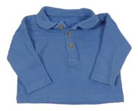 Modrá rebrovaná mikina s golierikom Matalan