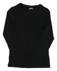 Čierne rebrované tričko Next