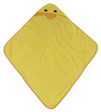 Žlutá froté zavinovací osuška s kapucí s kachničkou C&A