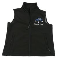 Čierna softshellová vesta s traktorom IMPACT