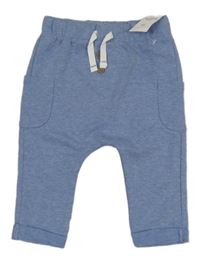 Nové - modré melírované cargo turecké tepláky Nutmeg