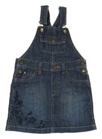 Tmavomodré rifľové šaty s kvietkami H&M