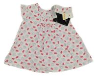 Nové - biele plátenné šaty s mušličkami a rybičkami a volánikmi C&A