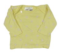 Žluté puntíkaté triko s květy Ergee