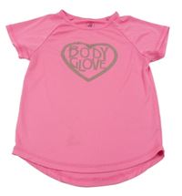 Tmavoružové funkčné športové tričko so srdiečkom s logom BODY GLOVE