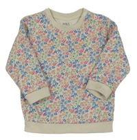 Smetanovo-farebná kvietkovana mikina M&S