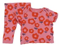 2set - Růžové  triko + kalhoty s kytičkami F&F