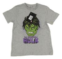 Nové - sivé melírované tričko s HULKEM MARVEL