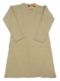 Nové - smetanové svetrové oversize šaty KIDS