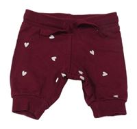 Vínové turecké tepláky so srdiečkami H&M