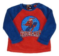Červeno-modrá plyšová pyžamová mikina se Spider-manem s vánočním motivem PRIMARK