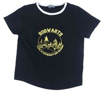 Černé crop tričko s Bradavicemi - Harry Potter New Look
