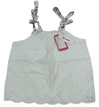 Bílý crop top s madeirou PatPat